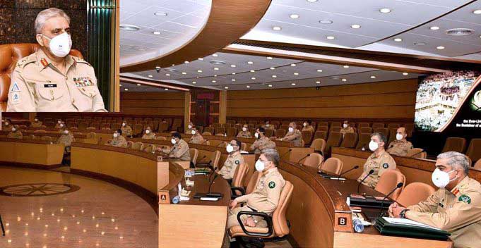 آرمی چیف جنرل قمرجاوید باجوہ کی زیرصدارت کور کمانڈرز کانفرنس، بھارت کے مذموم مقاصد ناکام بنانے کاعزم