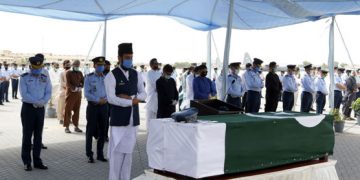 Funeral of PAF Officer martyred in PIA crash held in Karachi