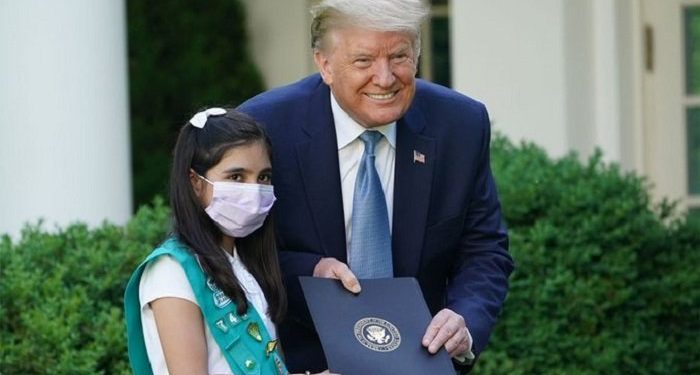 Pakistani-American girl honoured by President Trump for heroics during COVID-19 pandemic