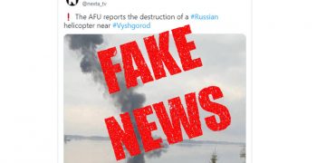 Photo does not show a downed Russian helicopter in March 2022