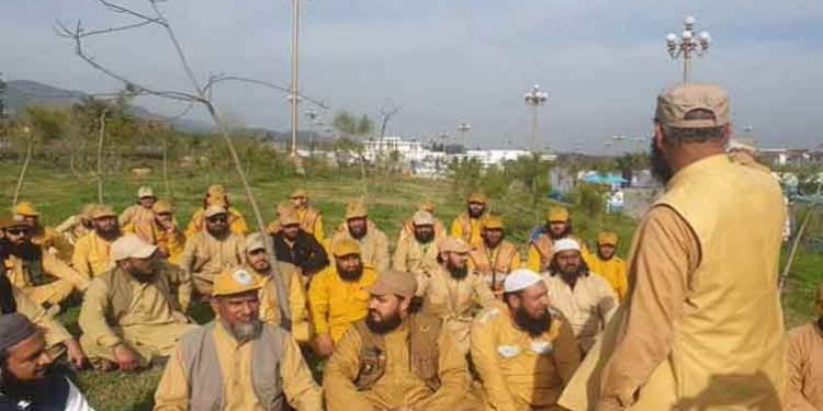 JUI’s Ansar-ul-Islam set up camp inside Parliament Lodges