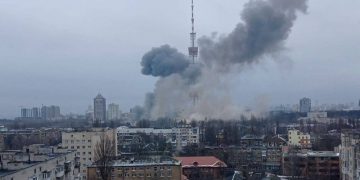 Russian airstrike hits Kyiv TV tower, cuts broadcasts